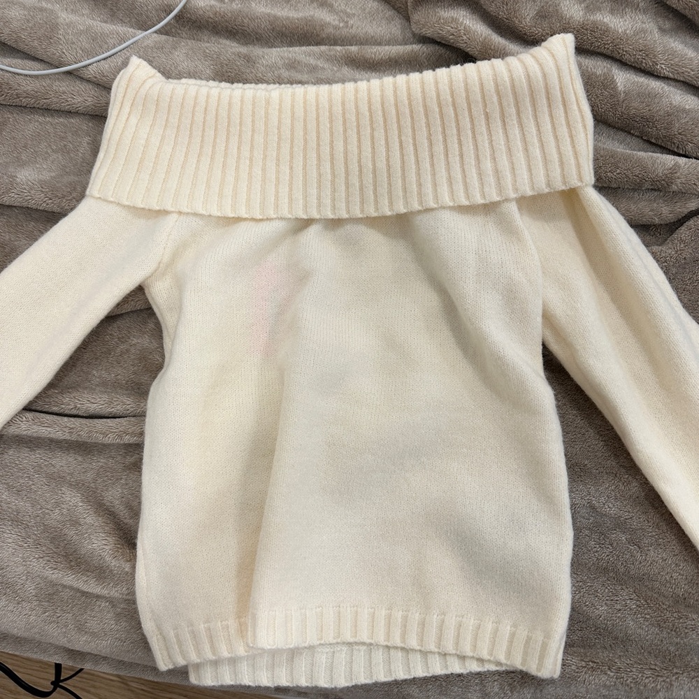 Tamara Fold Over Knit Top in cream